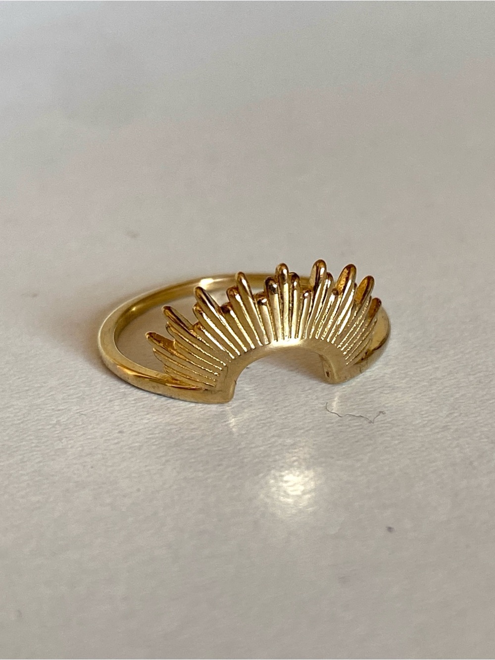 Gold Tone Stackable Boho Sunburst Statement Ring - Women Jewelry